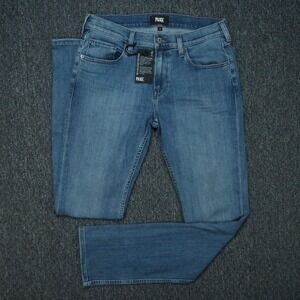 Paige Jeans Mens 31x34 Blue Federal 5 Pocket Straight Stretch Medium Wash NWT